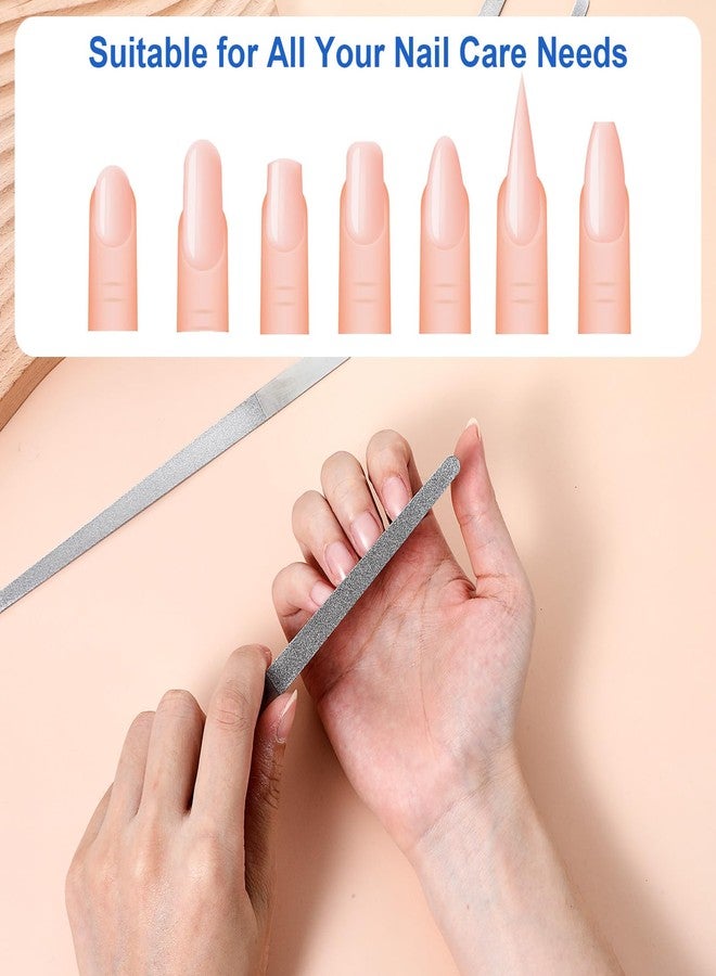 KFHENSOMR 4Pcs Diamond Deb Nail File Stainless Steel Buffers, Metal Nail File with Sharp Pointed Tip for Natural Nails Double-Sided Manicure Pedicure Toenail Tools for Salon and Home - Image 5